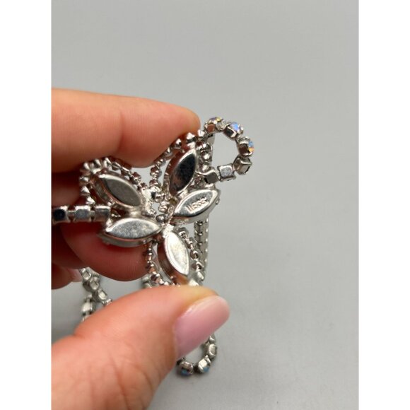 Vintage Weiss Aurora Borealis Crystal Necklace Rhinestones Choker 15" - Picture 7 of 10